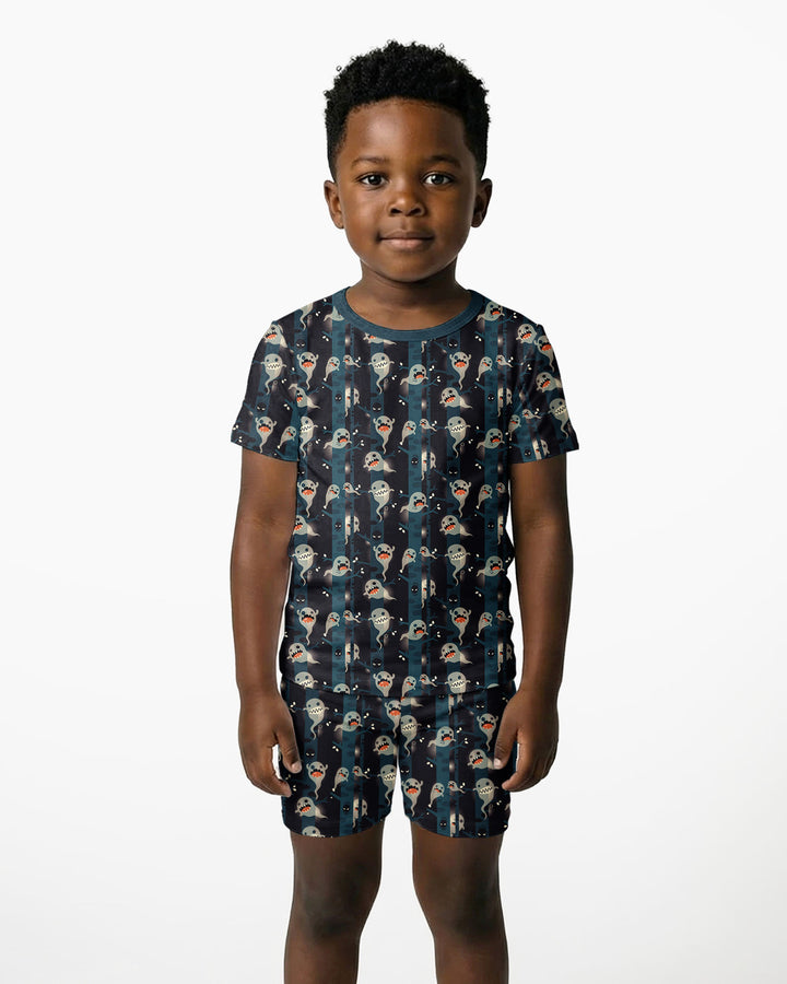 Scared yet Bamboo Two Piece Short Sleeve Shorts Pajama Set