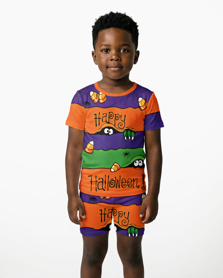 Happy Halloween Bamboo Two Piece Short Sleeve Shorts Pajama Set