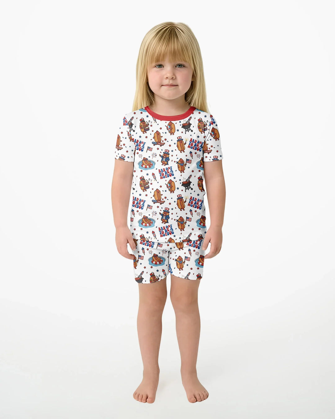 Schlafanzug-Set zweiteilig, kurze Ärmel, kurze Hose, Bambus