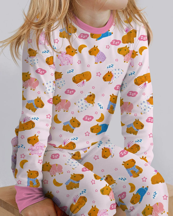Zweiteiliges Langarm-Pyjama-Set mit Sommerfrüchten