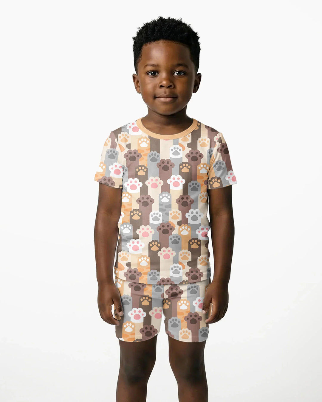 Template Zweiteiliges Pyjama-Set mit kurzen Ärmeln und Shorts