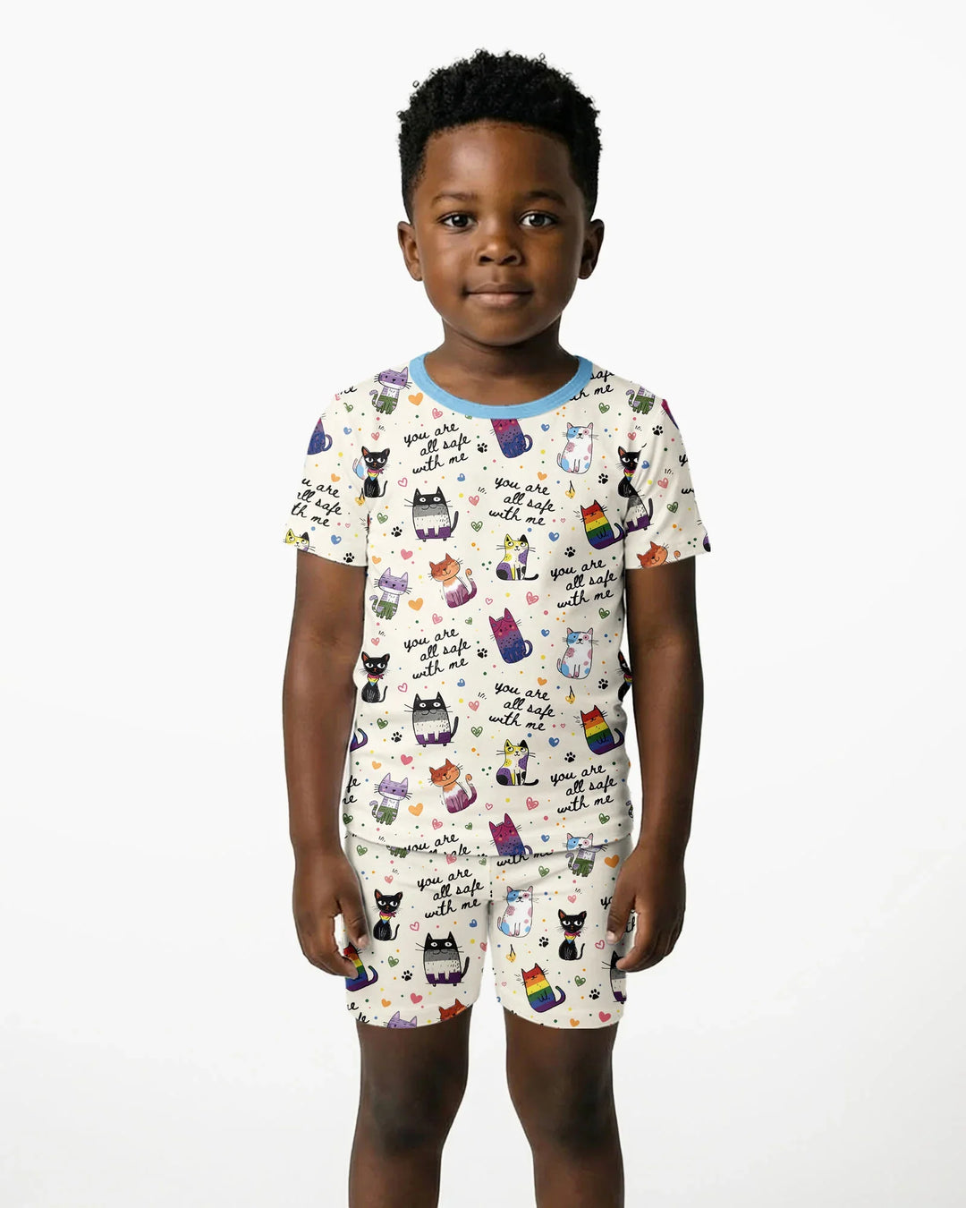 Template Zweiteiliges Pyjama-Set mit kurzen Ärmeln und Shorts