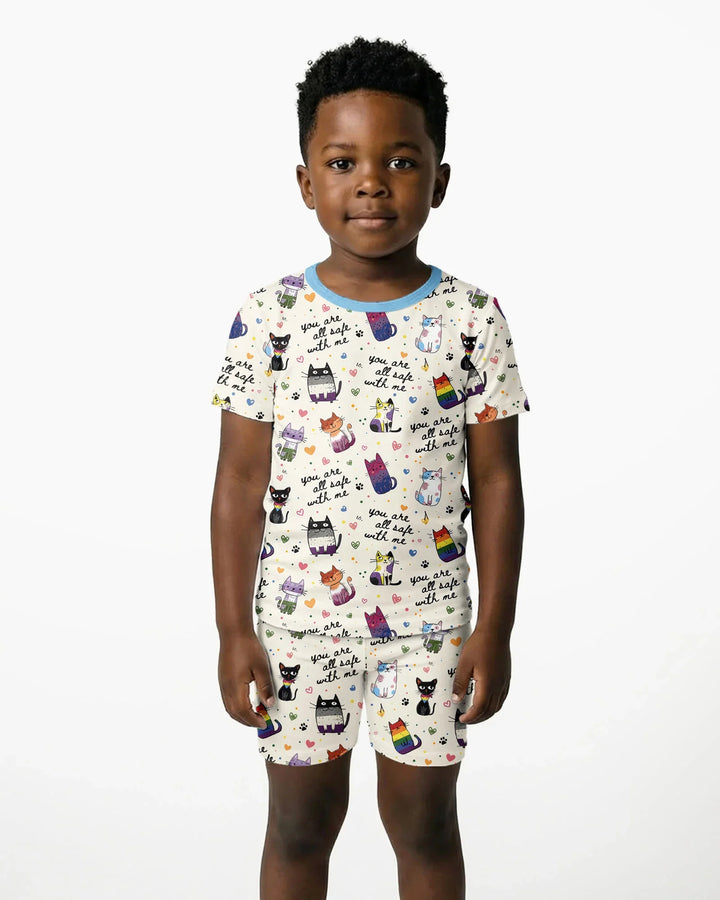 Template Zweiteiliges Pyjama-Set mit kurzen Ärmeln und Shorts