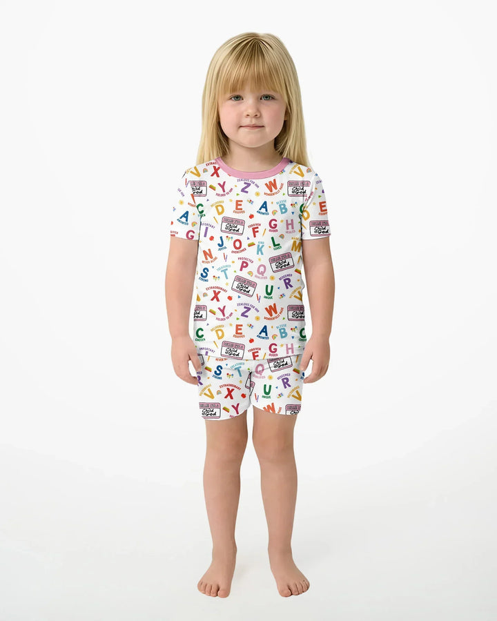 I'm A Child Of God ABCs Bamboo Two Piece Short Sleeve Shorts Pajama Set