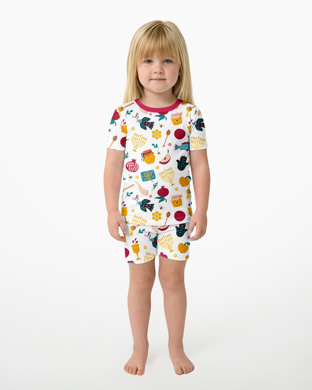 Template Zweiteiliges Pyjama-Set mit kurzen Ärmeln und Shorts