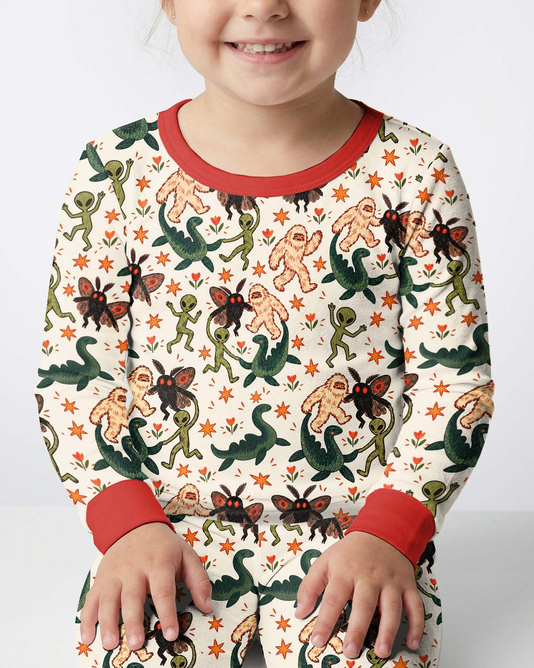 Dancing Cryptids Bamboo Two Piece Long Sleeve Pajama Set