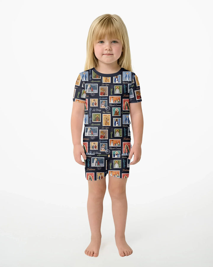 Schlafanzug-Set zweiteilig, kurze Ärmel, kurze Hose, Bambus