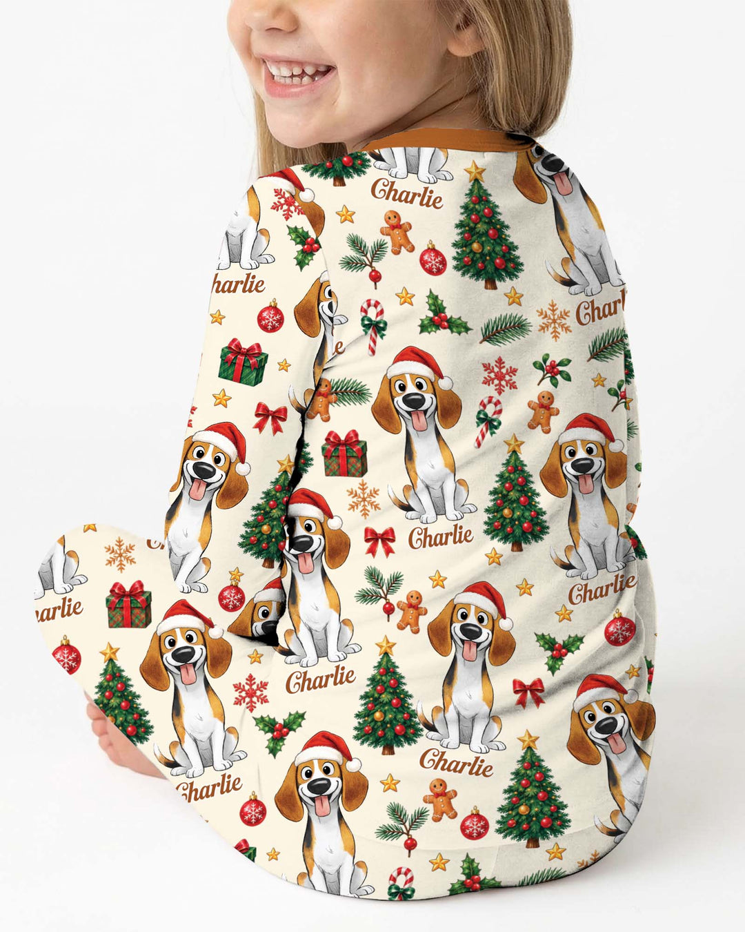 Christmas Dog Bamboo Two Piece Long Sleeve Pajama Set