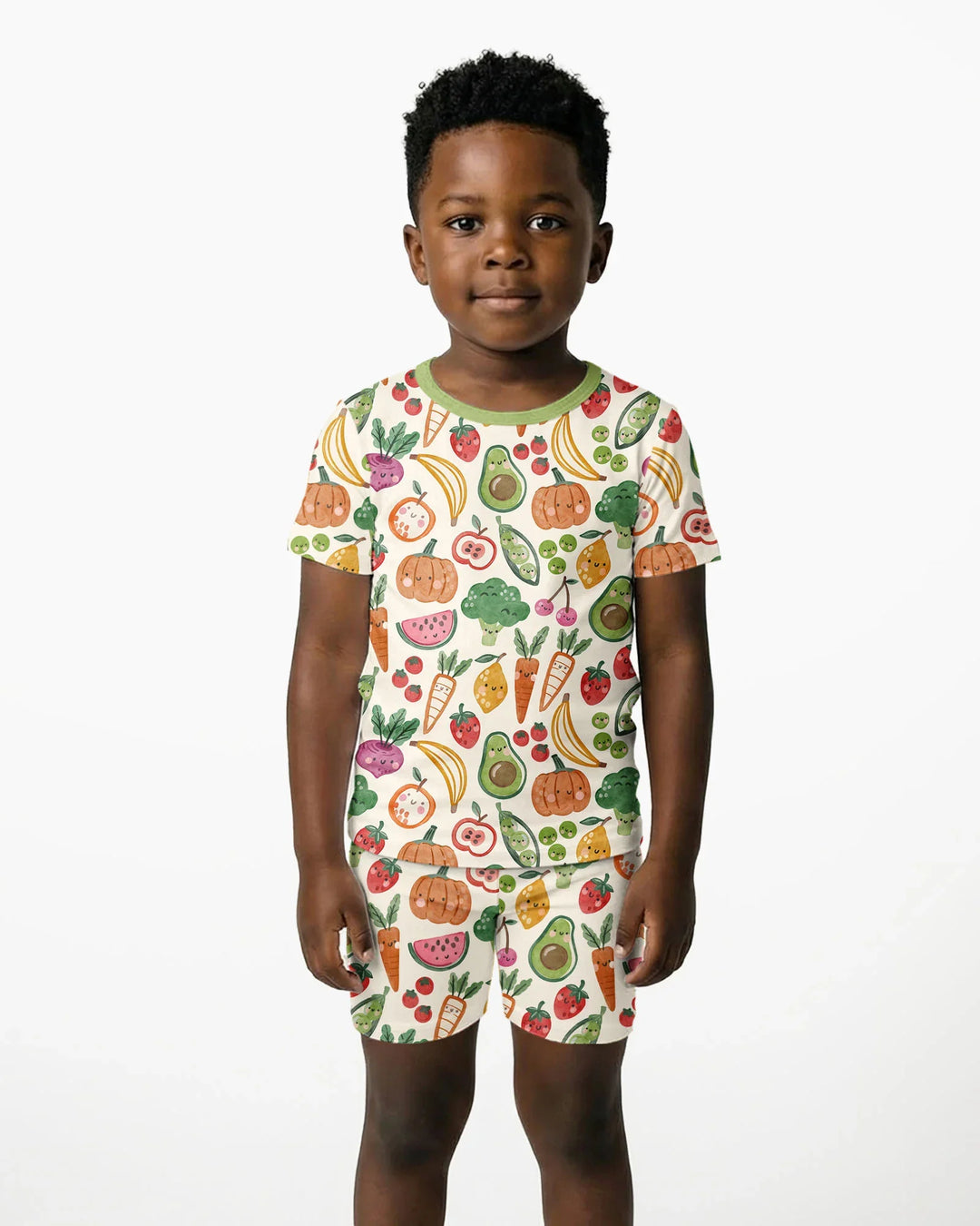 Template Zweiteiliges Pyjama-Set mit kurzen Ärmeln und Shorts