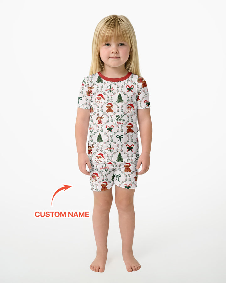 Zweiteiliges Pyjama-Set mit kurzen Ärmeln und Shorts im Sommer-Design