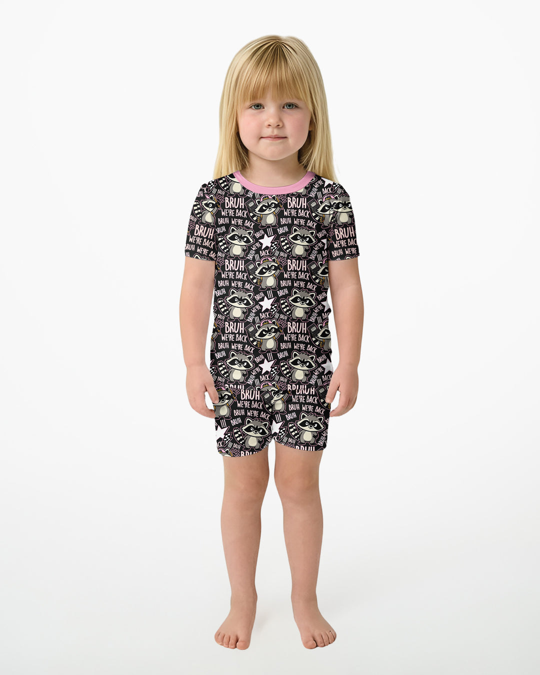 Template Zweiteiliges Pyjama-Set mit kurzen Ärmeln und Shorts