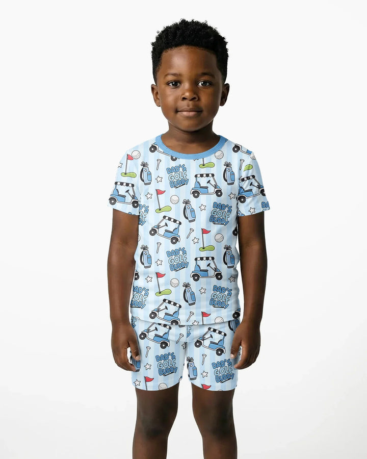 Dad's Golf Buddy Bamboo Two Piece Short Sleeve Shorts Pajama Set