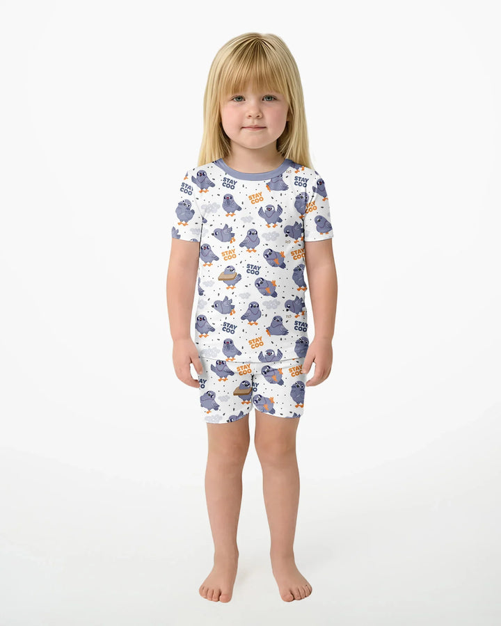 Schlafanzug-Set zweiteilig, kurze Ärmel, kurze Hose, Bambus
