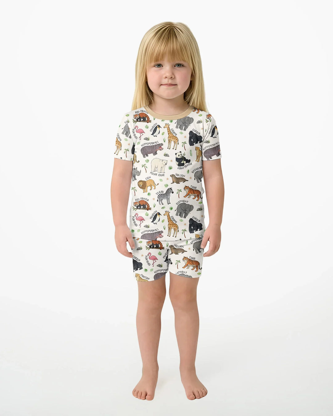 Schlafanzug-Set zweiteilig, kurze Ärmel, kurze Hose, Bambus