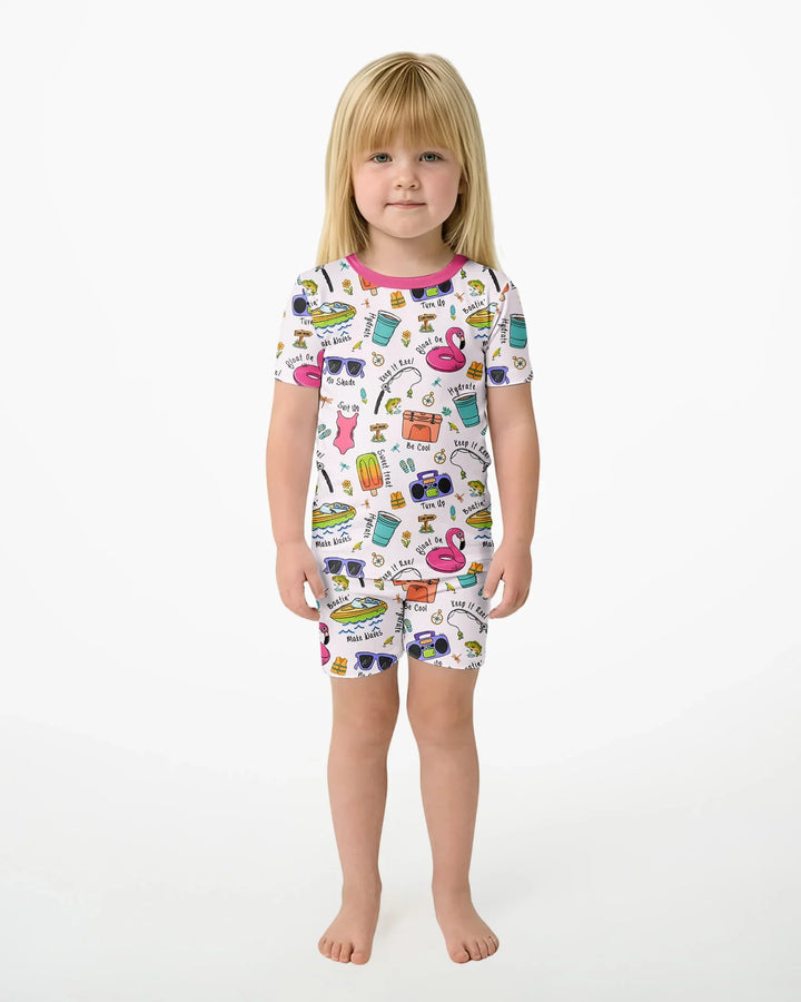 Lake Days Bamboo Two Piece Short Sleeve Shorts Pajama Set