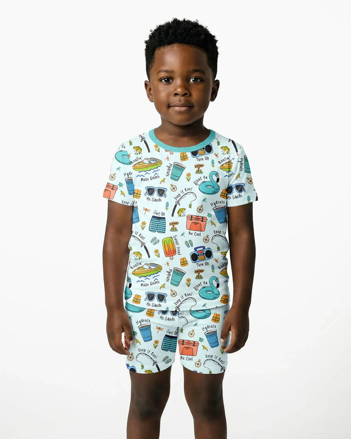 Lake Days Bamboo Two Piece Short Sleeve Shorts Pajama Set
