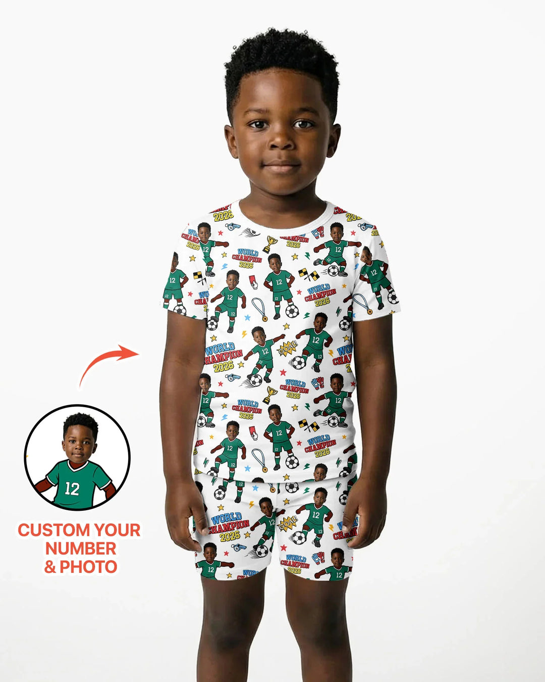 Zweiteiliges Pyjama-Set mit kurzen Ärmeln und Shorts im Sommer-Design