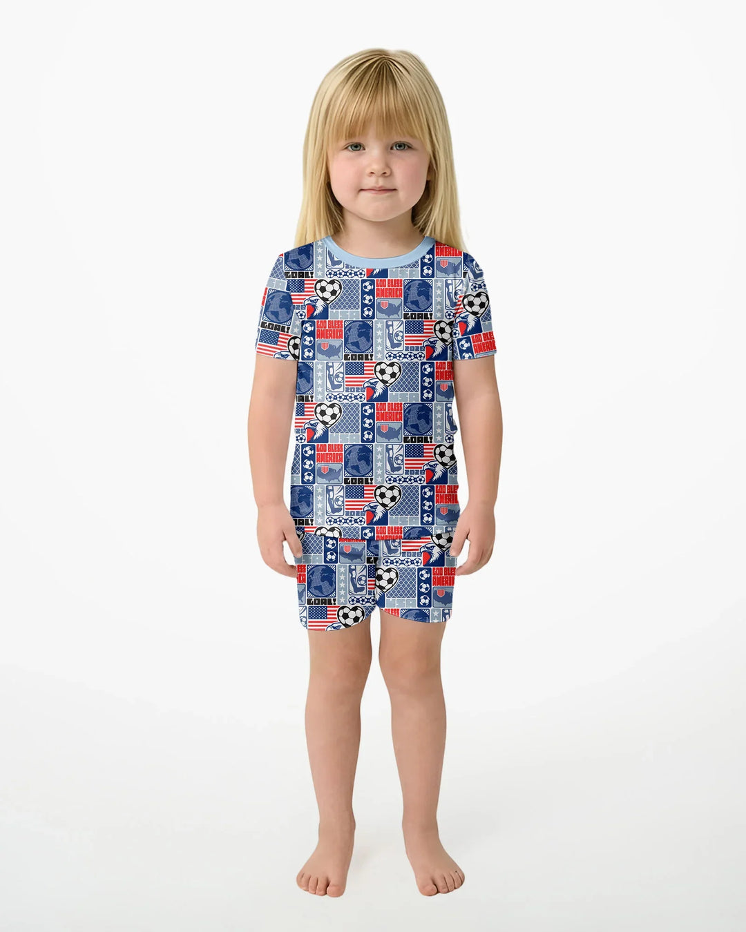 Schlafanzug-Set zweiteilig, kurze Ärmel, kurze Hose, Bambus