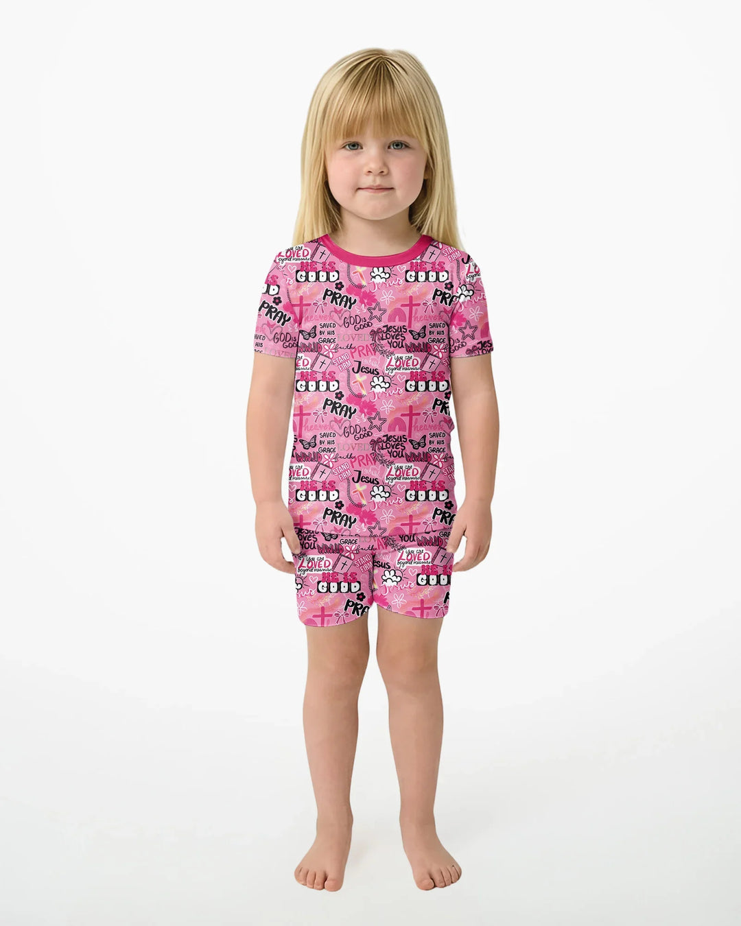 Schlafanzug-Set zweiteilig, kurze Ärmel, kurze Hose, Bambus