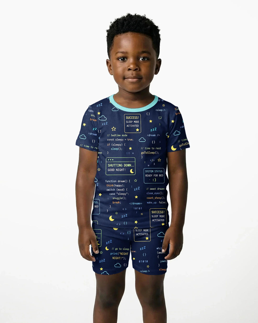 Template Zweiteiliges Pyjama-Set mit kurzen Ärmeln und Shorts