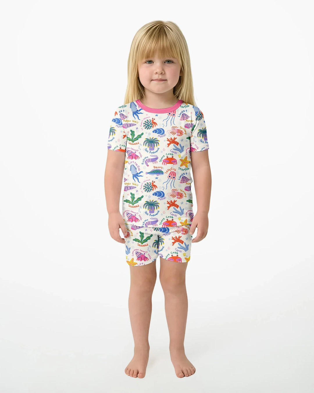 Template Zweiteiliges Pyjama-Set mit kurzen Ärmeln und Shorts