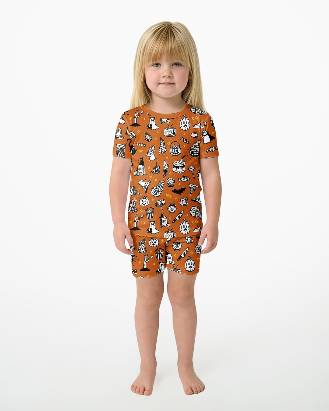 Schlafanzug-Set zweiteilig, kurze Ärmel, kurze Hose, Bambus