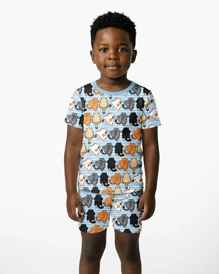 Template Zweiteiliges Pyjama-Set mit kurzen Ärmeln und Shorts