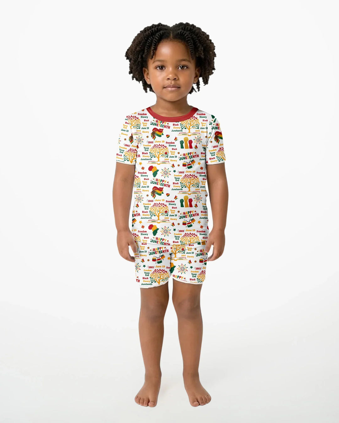 Happy Juneteenth Bamboo Two Piece Short Sleeve Shorts Pajama Set