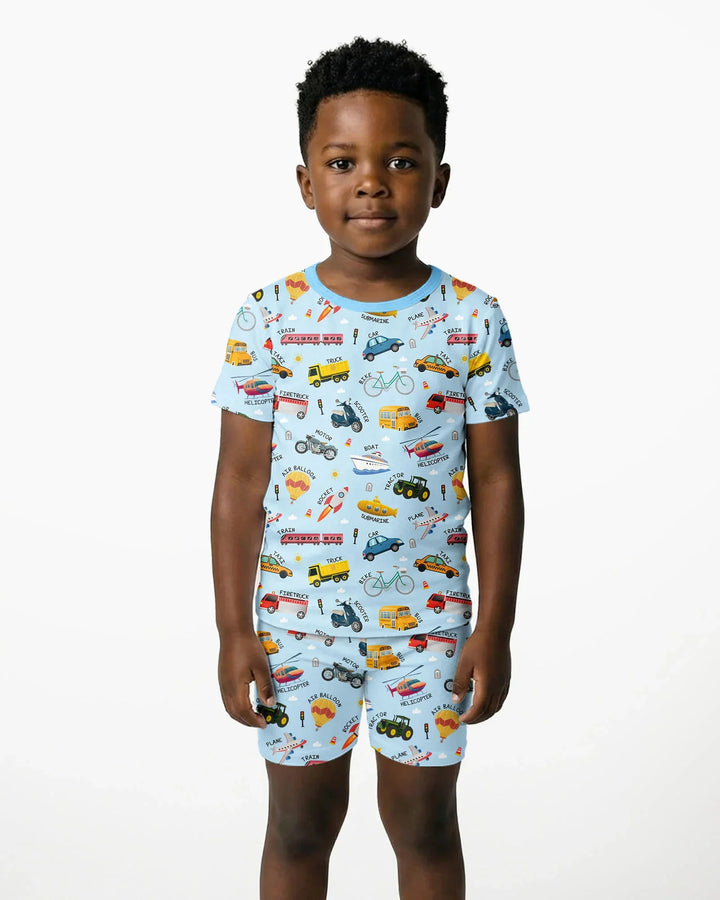 Schlafanzug-Set zweiteilig, kurze Ärmel, kurze Hose, Bambus