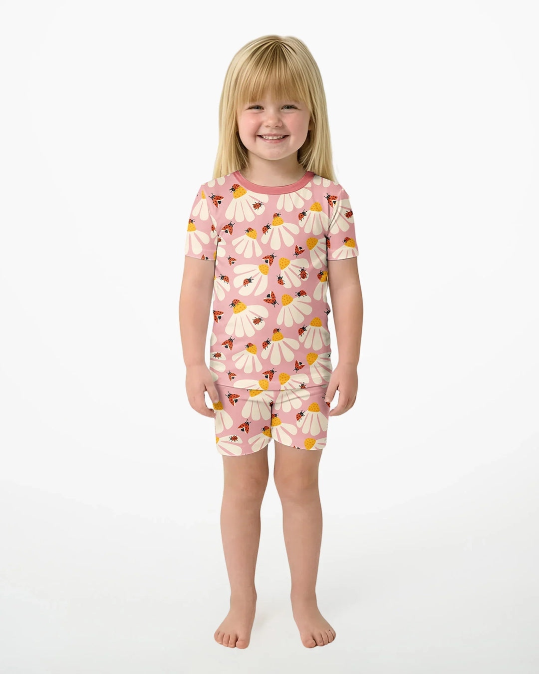 Template Zweiteiliges Pyjama-Set mit kurzen Ärmeln und Shorts