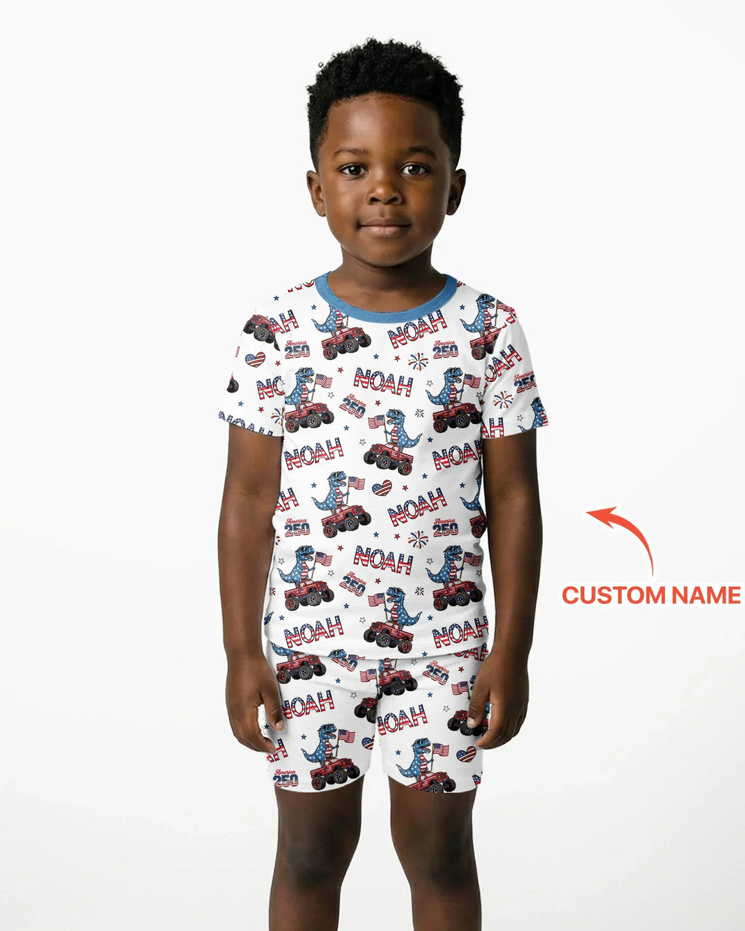 Zweiteiliges Pyjama-Set mit kurzen Ärmeln und Shorts im Sommer-Design