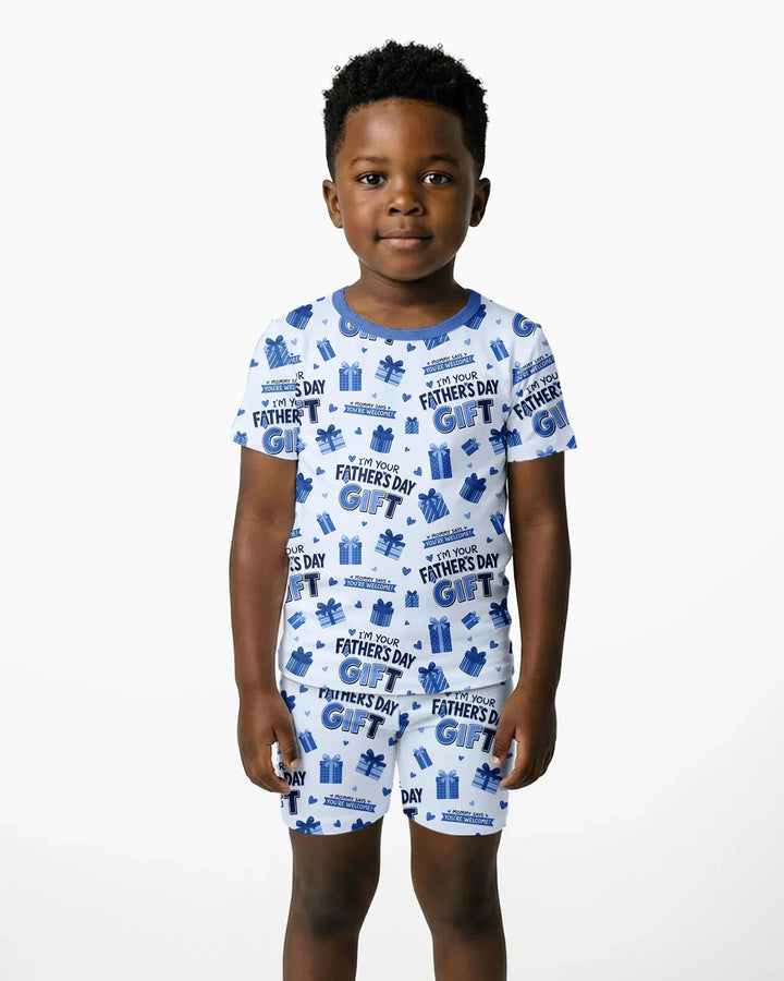 Schlafanzug-Set zweiteilig, kurze Ärmel, kurze Hose, Bambus