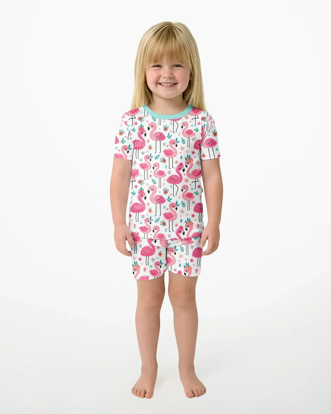 Template Zweiteiliges Pyjama-Set mit kurzen Ärmeln und Shorts