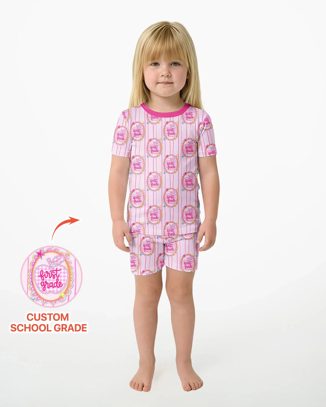 Schlafanzug-Set zweiteilig, kurze Ärmel, kurze Hose, Bambus