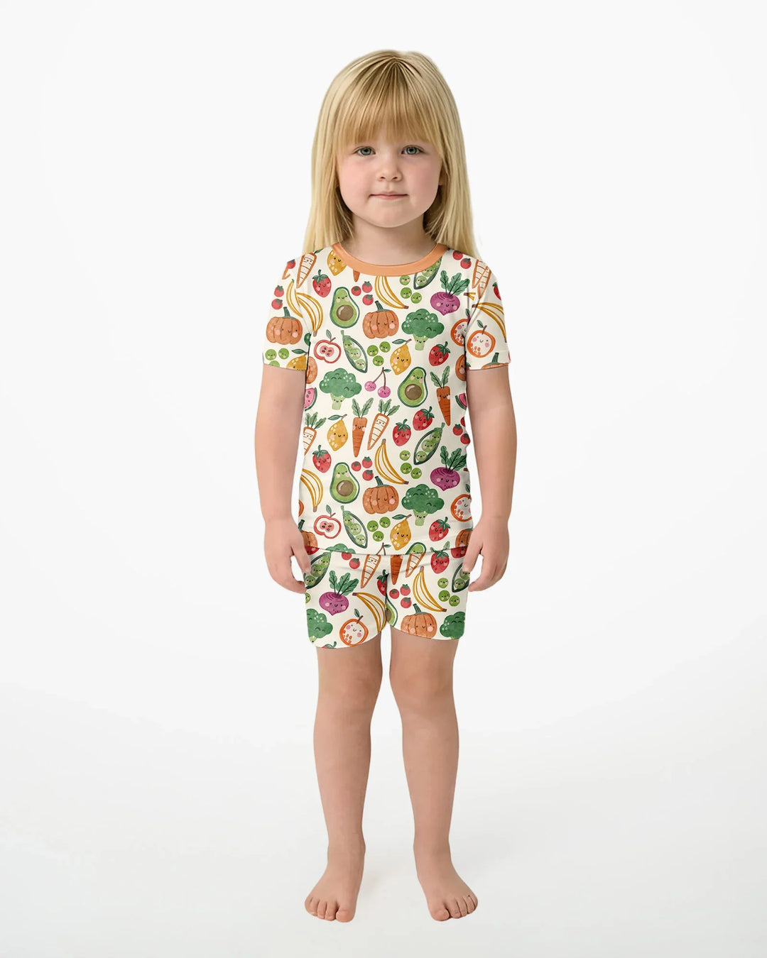 Template Zweiteiliges Pyjama-Set mit kurzen Ärmeln und Shorts
