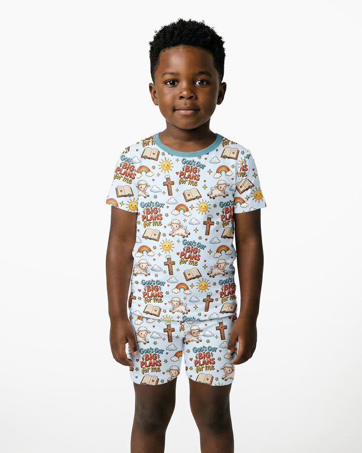 Template Zweiteiliges Pyjama-Set mit kurzen Ärmeln und Shorts