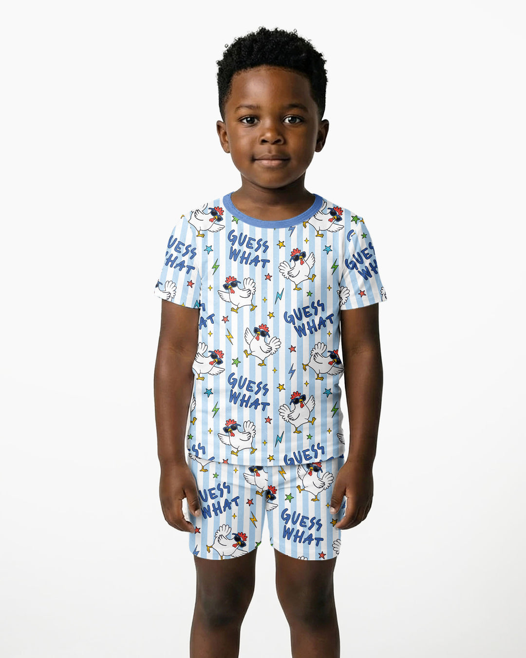 Guess What? Chicken Butt! Bamboo Two Piece Short Sleeve Shorts Pajama Set