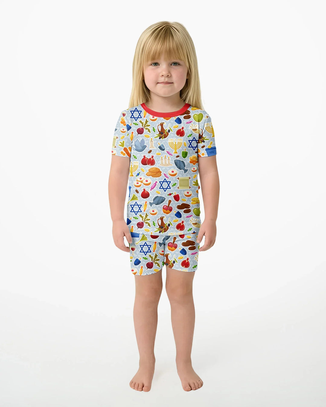 Template Zweiteiliges Pyjama-Set mit kurzen Ärmeln und Shorts