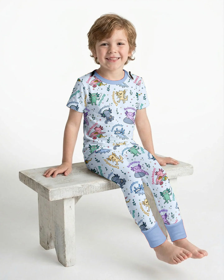 A Lotta Axolotls Bamboo Two Piece Short Sleeve Pajama Set