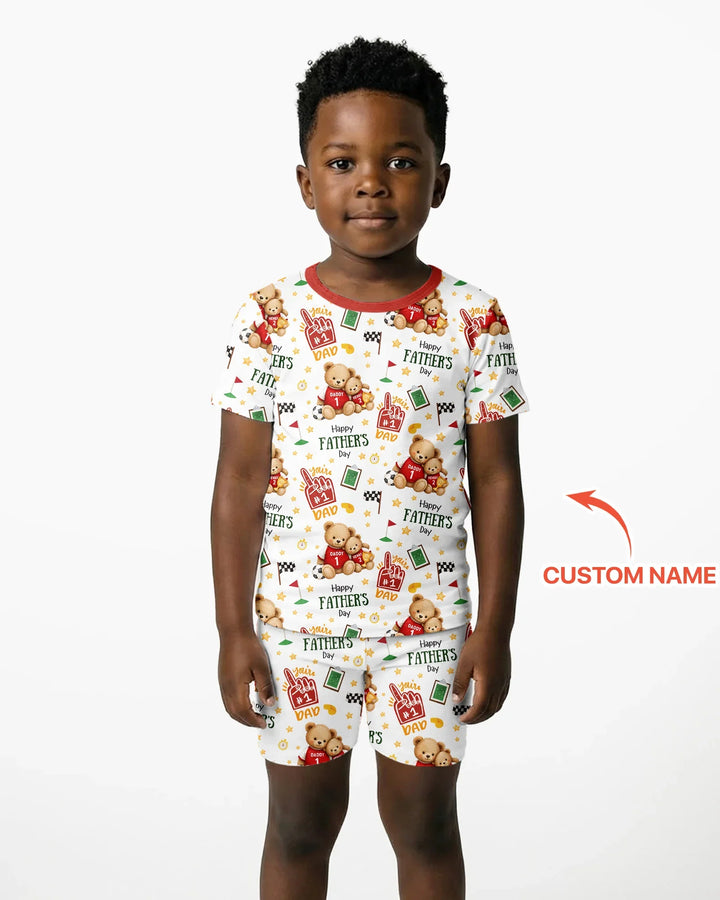 Zweiteiliges Pyjama-Set mit kurzen Ärmeln und Shorts im Sommer-Design
