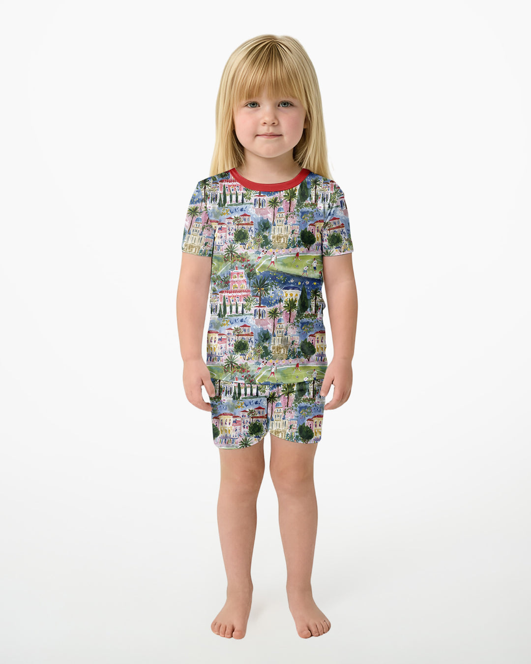 Schlafanzug-Set zweiteilig, kurze Ärmel, kurze Hose, Bambus