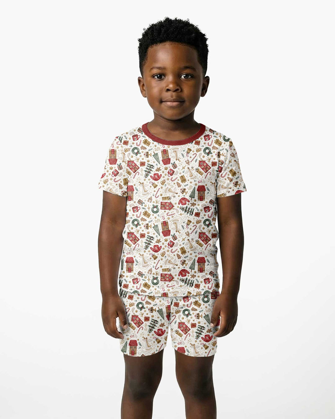 Magical Christmas Story Bamboo Two Piece Short Sleeve Shorts Pajama Set