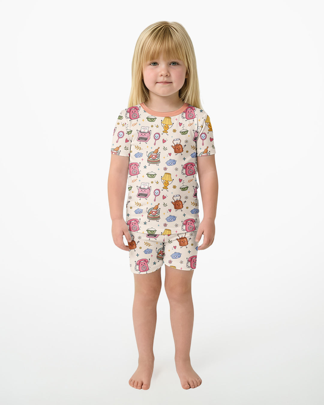 Schlafanzug-Set zweiteilig, kurze Ärmel, kurze Hose, Bambus