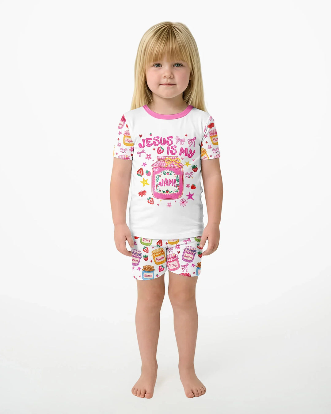Schlafanzug-Set zweiteilig, kurze Ärmel, kurze Hose, Bambus