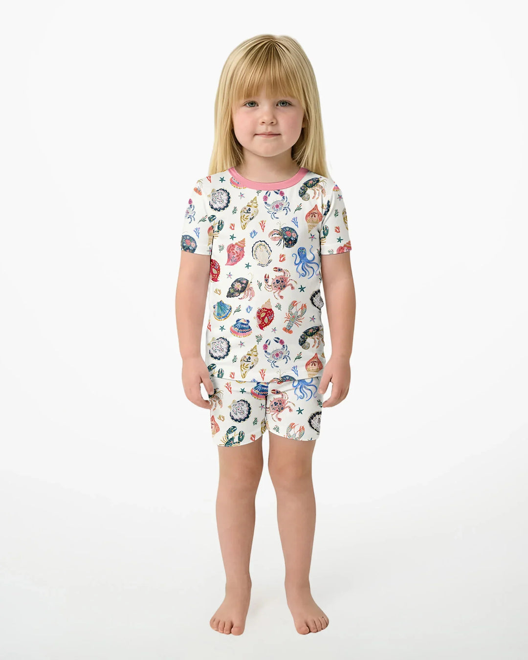 Schlafanzug-Set zweiteilig, kurze Ärmel, kurze Hose, Bambus