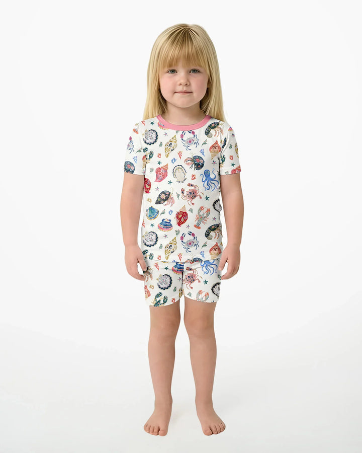 Schlafanzug-Set zweiteilig, kurze Ärmel, kurze Hose, Bambus