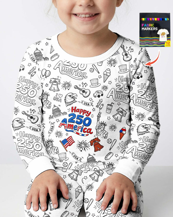 Zweiteiliges Langarm-Pyjama-Set mit Sommerfrüchten