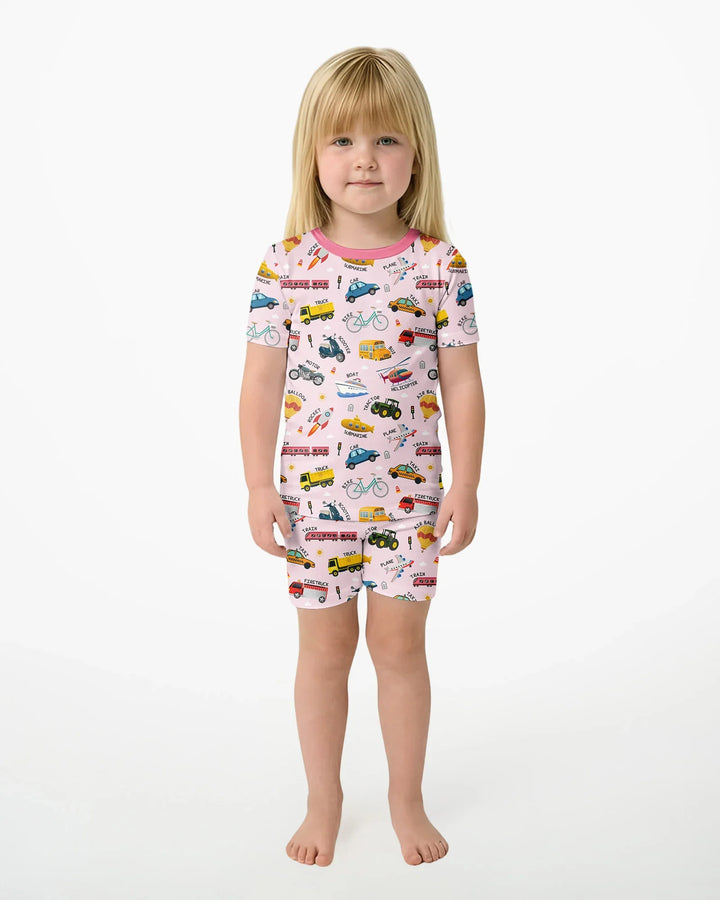 Schlafanzug-Set zweiteilig, kurze Ärmel, kurze Hose, Bambus