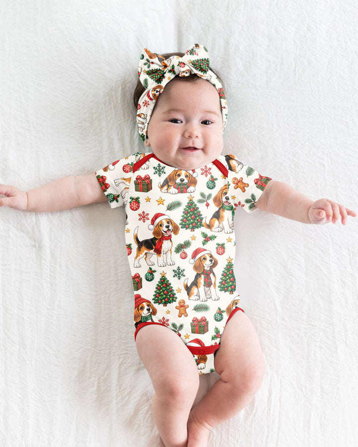 Santa Paws Beagle Bamboo Bodysuit