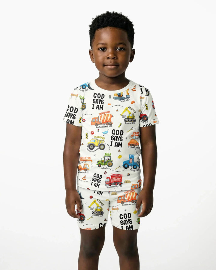 Zweiteiliges Pyjama-Set mit kurzen Ärmeln und Shorts im Sommer-Design
